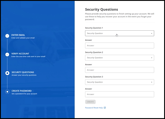 Select security questions